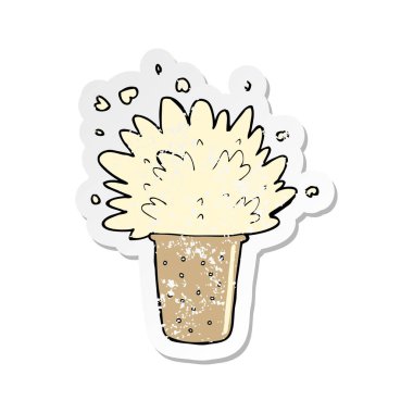 bir çizgi film köpüklü bira Retro sıkıntılı etiket