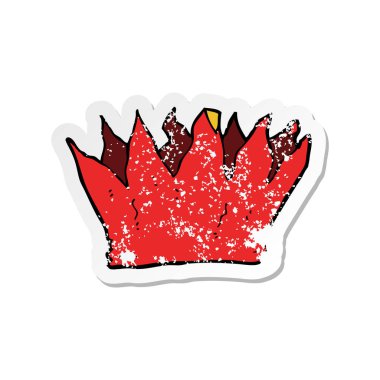 Retro bir karikatür etiket kağıt taç sıkıntılı.