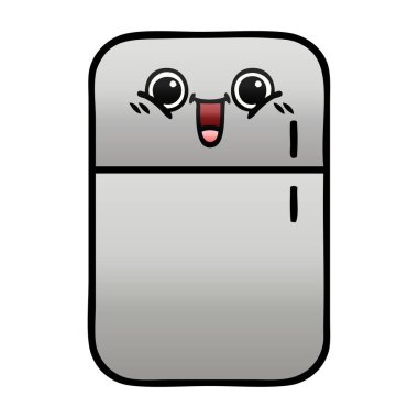 Degrade gölgeli karikatür buzdolabı derin dondurucu