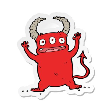 etiket bir karikatür küçük şeytan