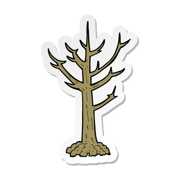 Etiqueta de uma árvore nua desenhos animados — Vetor de Stock