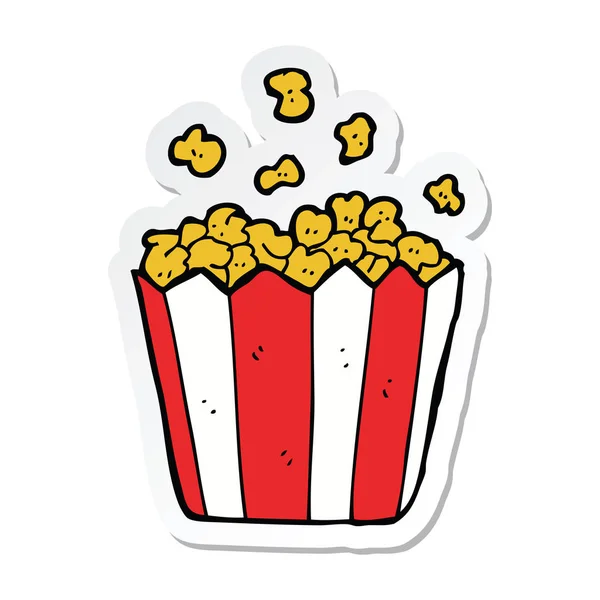 Aufkleber eines Cartoon-Popcorn — Stockvektor