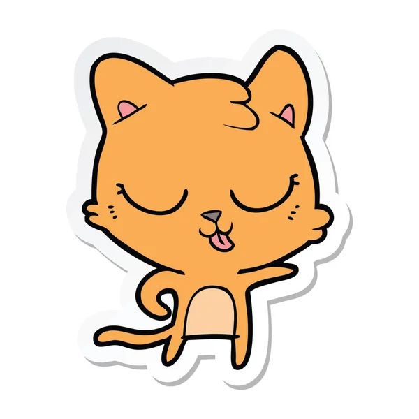 Autocollant d'un chat dessin animé — Image vectorielle