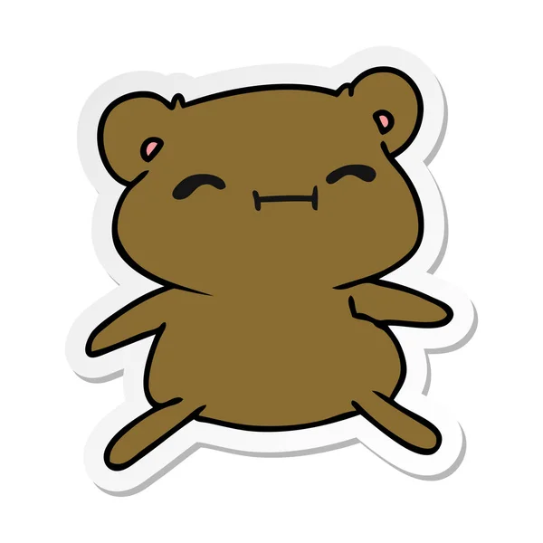 Autocollant dessin animé kawaii ours en peluche mignon — Image vectorielle