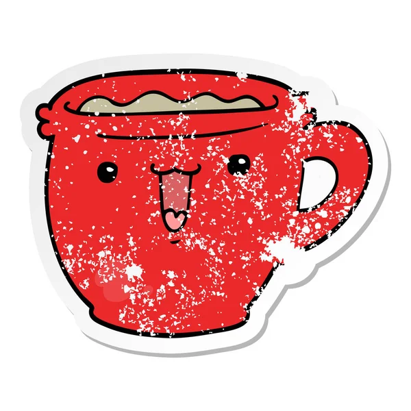 Мучительный шум симпатичной чашки кофе мультфильма — стоковый вектор
