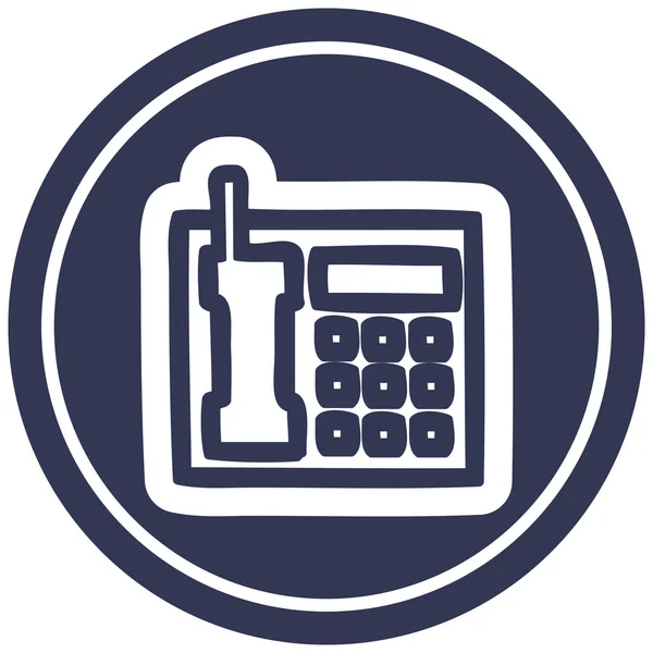 Kantoor Telefoon Circulaire Pictogram Symbool — Stockvector