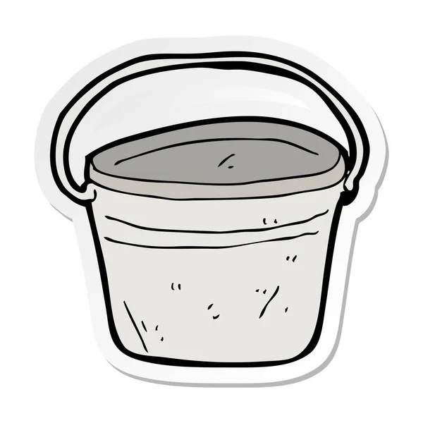 Sticker of a cartoon metal bucket — Stock Vector