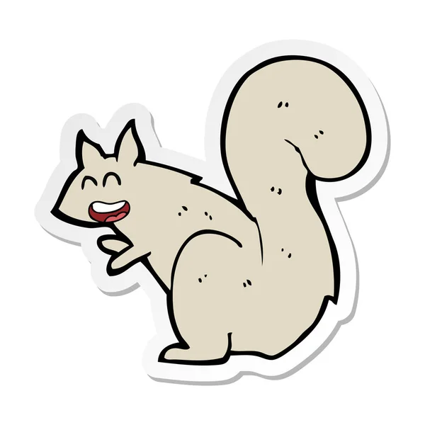 Sticker van een cartoon eekhoorn — Stockvector