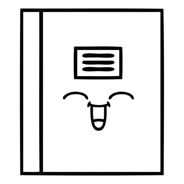 Dibujo Línea Dibujos Animados Cuaderno — Vector de stock