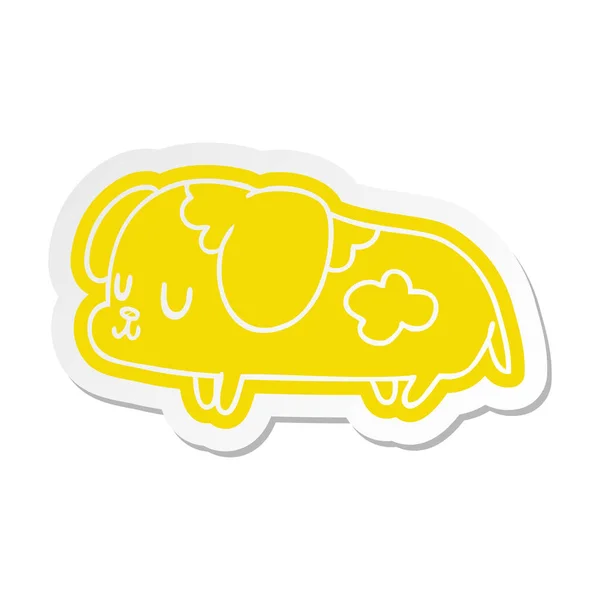 Cartoon sticker kawaii of a cute dog — Stock Vector