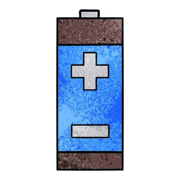 Retro Grunge Textur Cartoon elektrische Batterie — Stockvektor