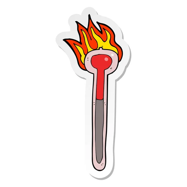 Sticker van een hete cartoon-thermometer — Stockvector