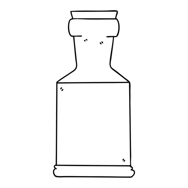 Quirky line drawing cartoon potion bottle — Stock Vector