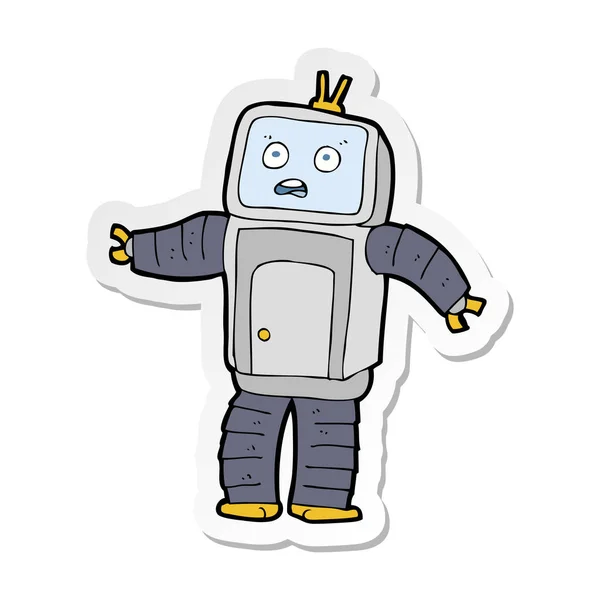 面白いロボット漫画のステッカー — ストックベクタ