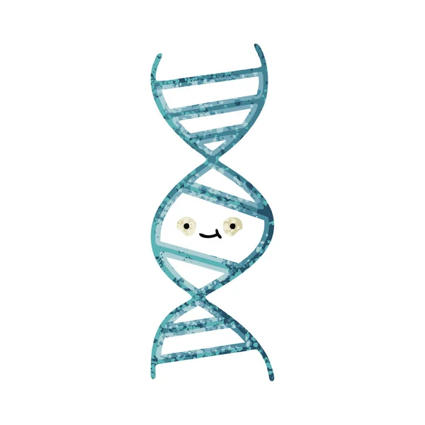 Illustration rétro style bande dessinée brin d'ADN — Image vectorielle