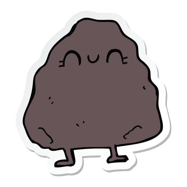 Sticker van een cartoon rots — Stockvector