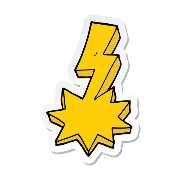 Sticker van een blikseminslag cartoon — Stockvector