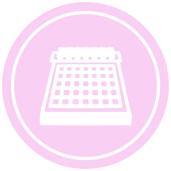 Calendário mensal ícone circular — Vetor de Stock