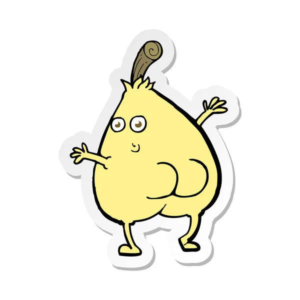 Sticker of a a nice pear cartoon — Stock Vector