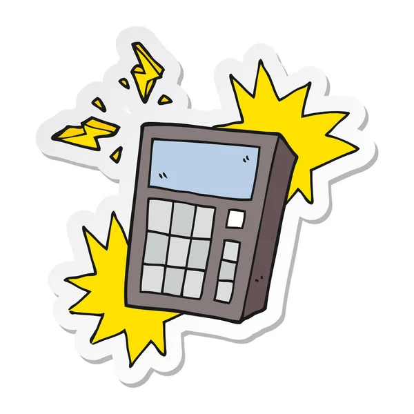 Etiqueta de uma calculadora de desenhos animados — Vetor de Stock
