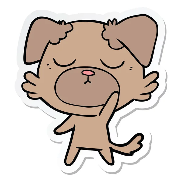 かわいい漫画の犬のステッカー — ストックベクタ