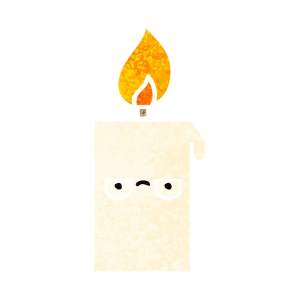 复古例证样式被点燃的蜡烛的动画片 — 图库矢量图片