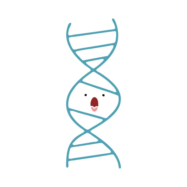 Плоский цвет ретро-мультяшной ДНК — стоковый вектор