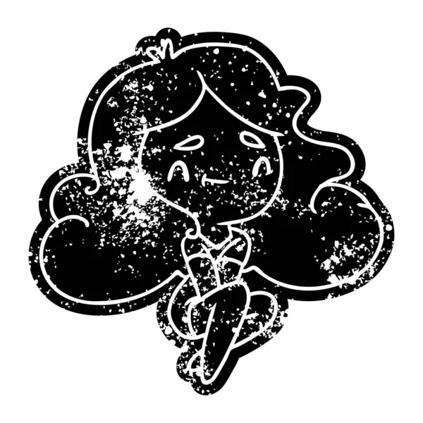Гранж икона милой девушки Кавайи — стоковый вектор