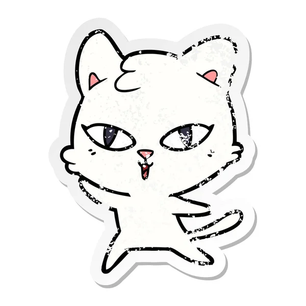 สติกเกอร์ทุกข์ของแมวการ์ตูน — ภาพเวกเตอร์สต็อก
