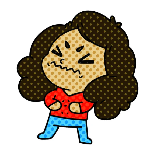 Cartoon van schattige kawaii meisje — Stockvector