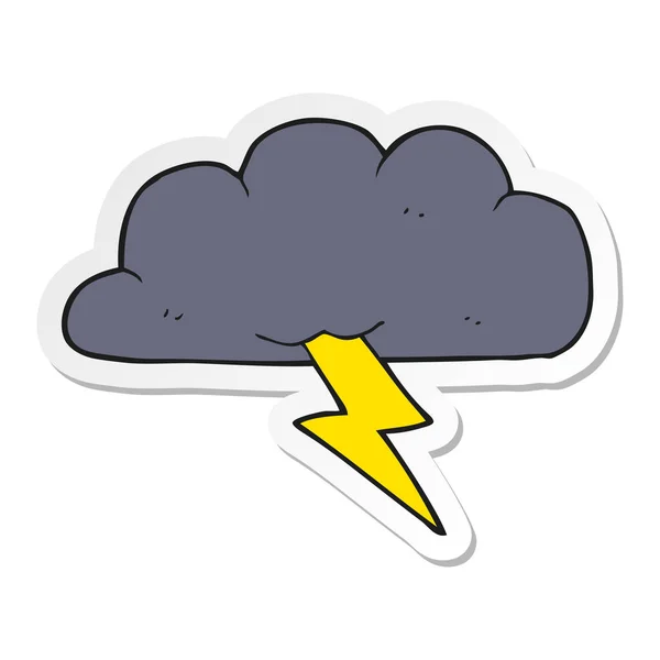 Sticker Van Een Onweerswolk Cartoon — Stockvector