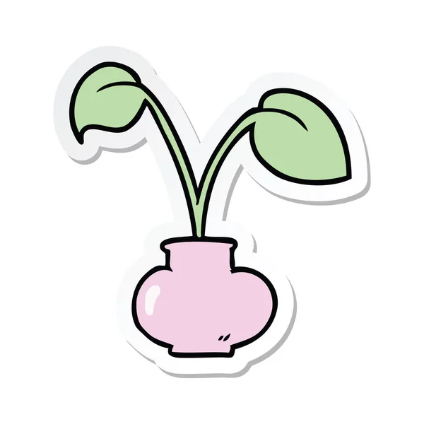 Samolepka pokojová rostlina kreslená — Stockový vektor
