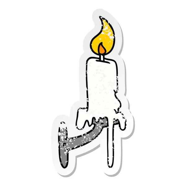 一个蜡烛棒的苦恼贴纸卡通涂鸦 — 图库矢量图片