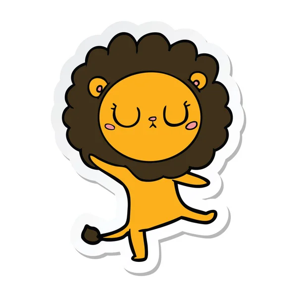 Nálepka kreslený lví tanec — Stockový vektor