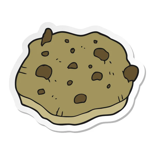 Sticker van een cartoon chocolate chip cookie — Stockvector