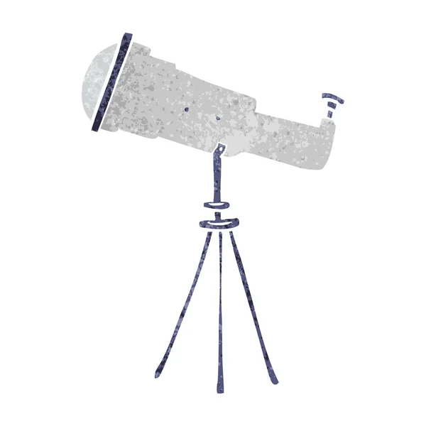 Gribouille Dessin Animé Rétro Dessinée Main Grand Télescope — Image vectorielle