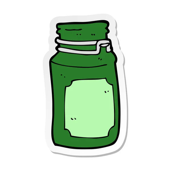 Sticker of a cartoon kitchen jar — Stock Vector