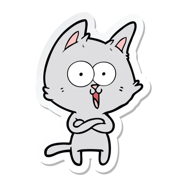 面白い漫画猫のステッカー — ストックベクタ