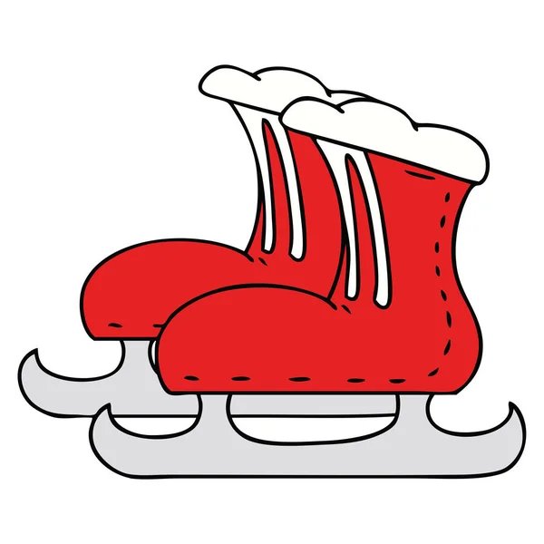 Χέρι Συρμένο Γελοιογραφία Doodle Πάγου Skate Μπότες — Διανυσματικό Αρχείο
