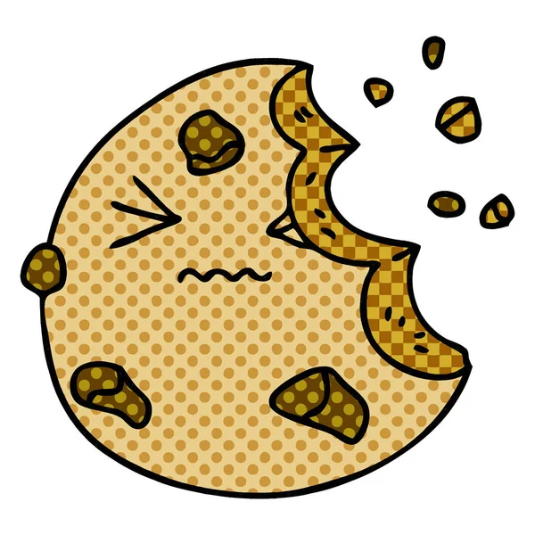 Ιδιόμορφη κόμικ στυλ καρτούν munched cookie — Διανυσματικό Αρχείο