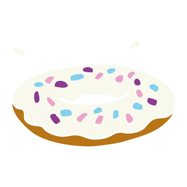 Cartoon doodle av en iced ring donut — Stock vektor