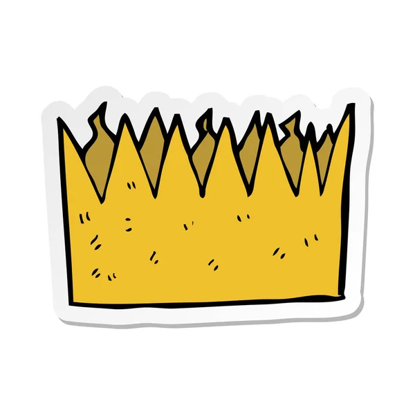 Etiqueta de uma coroa de papel de desenho animado — Vetor de Stock