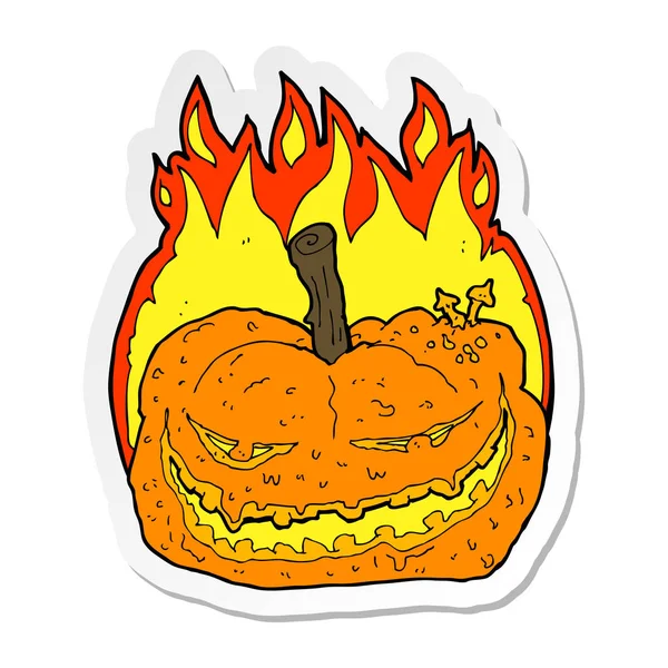 Pegatina Una Calabaza Halloween Dibujos Animados — Vector de stock
