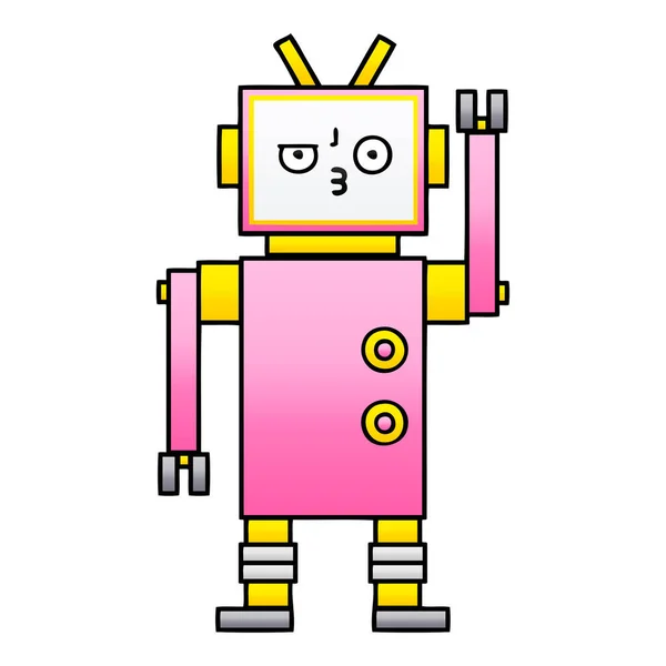 Színátmenet árnyékos rajzfilm robot — Stock Vector