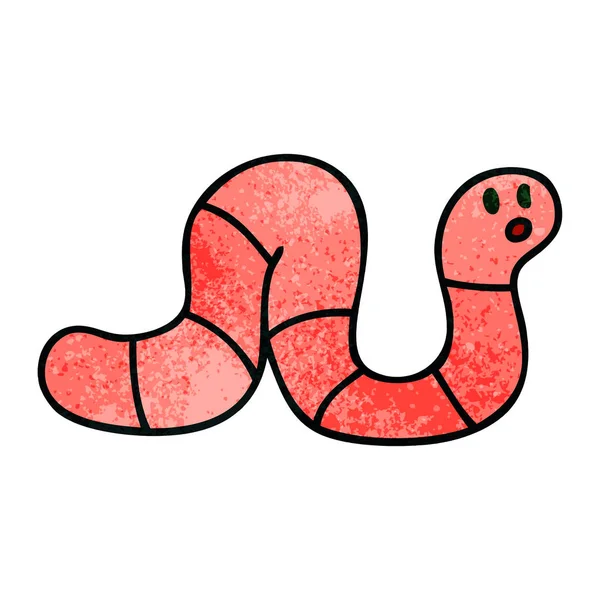 Quirky hand drawn cartoon worm — Stock Vector