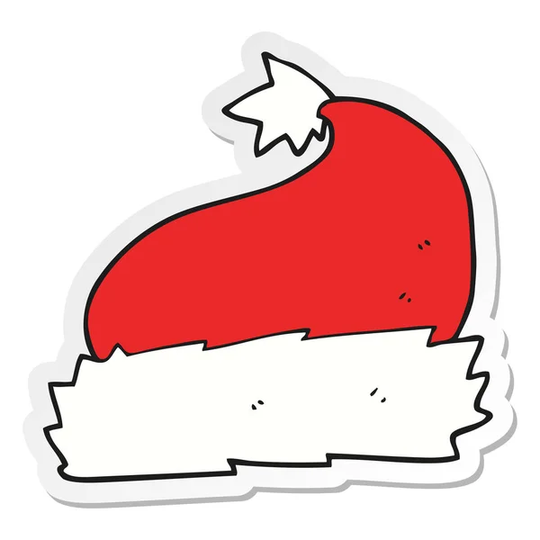 Adesivo di un cartone animato cappello di Natale — Vettoriale Stock