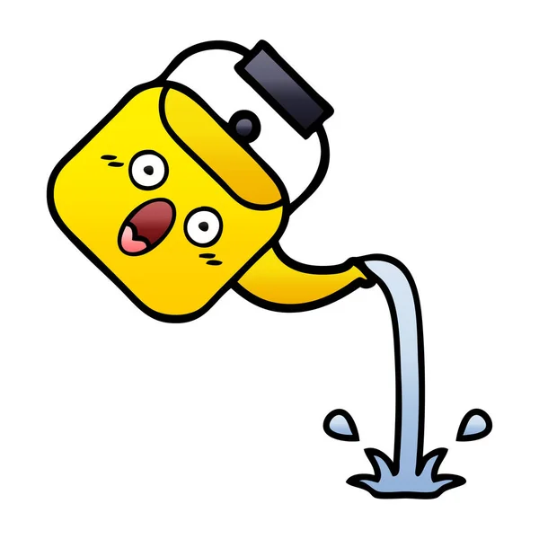 Gradient grijs cartoon gieten waterkoker — Stockvector