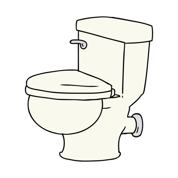 Garabato de dibujos animados de un inodoro de baño — Vector de stock