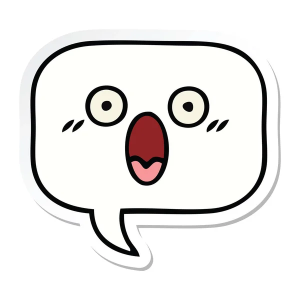 Sticker of a cute cartoon speech bubble — Stock Vector