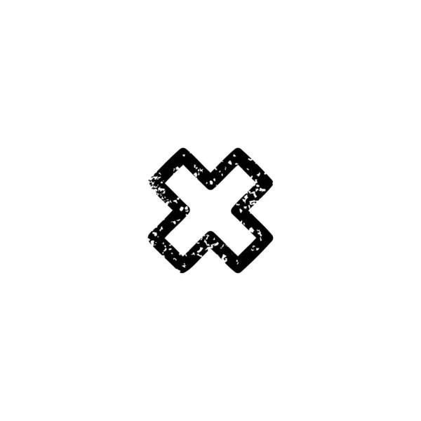 Multiplikationstecknet Nödställda Ikon Symbol — Stock vektor